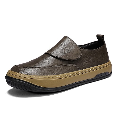 

Homens Mocassins e Slip-Ons Penny Loafers Casual Diário Couro Sintético Preto Branco Cáqui Primavera Verão