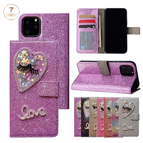 

teléfono Funda Para Apple Tarjetas billetera iPhone 14 13 12 11 Plus Pro Max Cartera Diamantes Sintéticos Dar la vuelta Brillante Diamante de cristal TPU Cuero de PU