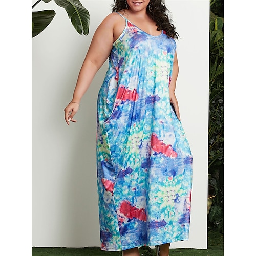 

Per donna Plus Size Abito casual Vestito a trapezio Abito sottoveste Leopardo Floreale Abito lungo Abito lungo Senza maniche Tasche Stampa Con bretelline Di tendenza Giornaliero Giallo Chiaro Nero