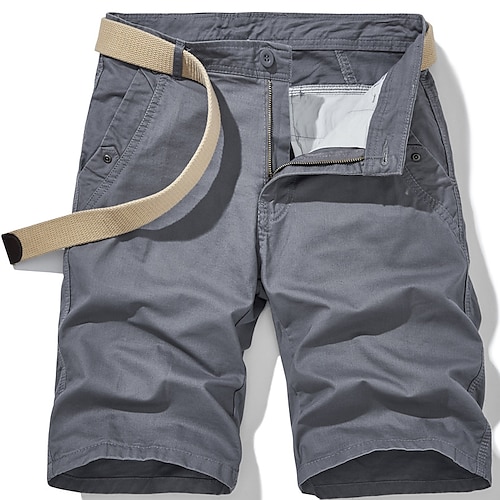 

Herre Shorts med lommer Bermuda shorts Arbejdsshorts Lomme Vanlig Komfort udendørs Daglig I-byen-tøj 100 % bomuld Mode Gade Sort militærgrøn