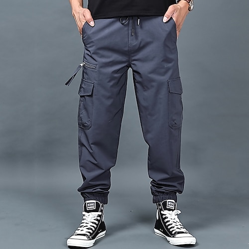 

Per uomo Pantaloni cargo Pareggiatore Pantaloni Pantaloni da paracadute A cordoncino Vita elastica Multi tasca Liscio Comfort Indossabile Esterno Giornaliero Per uscire Sportivo Moda Nero Verde