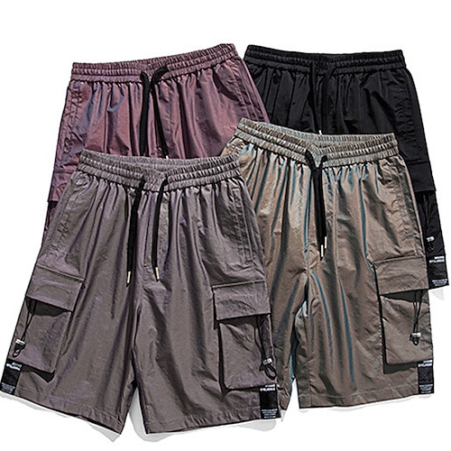 

Herre Cargoshorts Shorts Snorer Elastisk midje Multi lomme عادي Komfort Pustende Knelengde utendørs Daglig Ut på byen Sport Stilfull Militærgrønn Svart