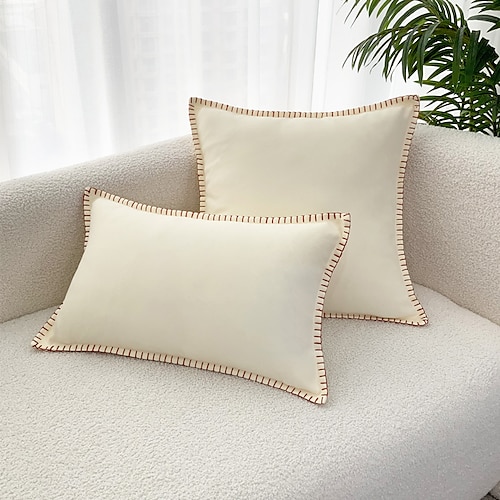 

Chevron Triangle Stitch Lace Pillow Cover Farmhouse Boho Livingroom Sofa Couch Classic