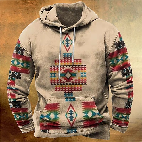 

Per uomo Felpa con cappuccio pullover Marrone Con cappuccio Stile boho Stampe astratte Stampa Giornaliero Sport Stampa 3D Essenziale Streetwear Originale Primavera & Autunno Abbigliamento Felpe con