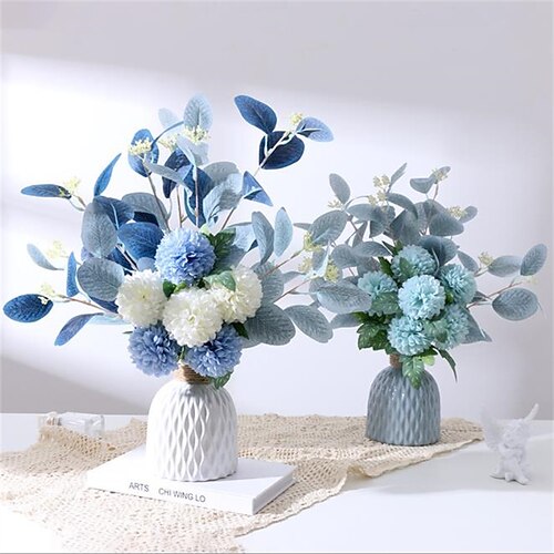 

Wedding Decoration Simulation Bouquet Nordic Table Floral Art Hand Holding Ball Chrysanthemum Bouquet 47CM