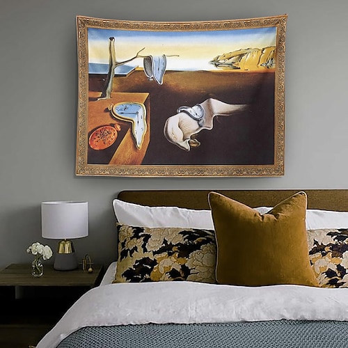 

Salvador Dali Wall Tapestry The Persistence of Memory Art Decor Blanket Curtain Hanging Home Bedroom Living Room Decoration