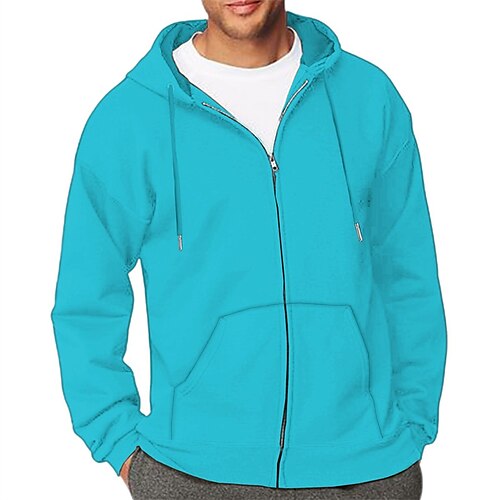 

Herren Kapuzenshirt mit durchgehendem Reißverschluss Jacke Schwarz Weiß Rote Königsblau Blau Mit Kapuze Glatt Tasche Sport Natur Täglich Sport Basic Designer Casual Frühling Herbst Bekleidung