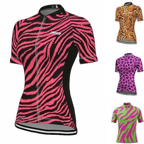 

21Grams Mulheres Camisa para Ciclismo Manga Curta Moto Blusas com 3 bolsos traseiros Ciclismo de Montanha Ciclismo de Estrada Respirável Secagem Rápida Pavio Humido Tiras Refletoras Amarelo Rosa