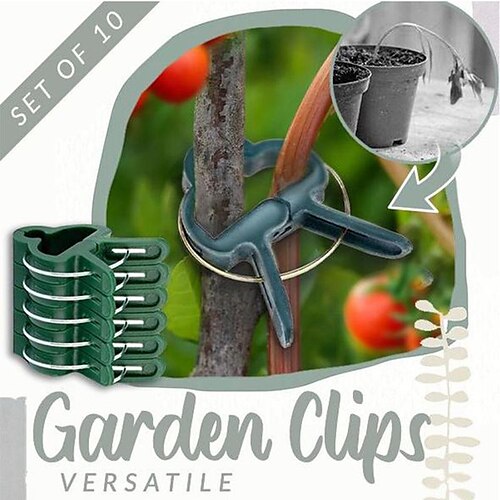 

10 pezzi clip per piante clip da giardino per gabbia di pomodoro, clip per pomodori clip di supporto per piante per pali di bambù, piante rampicanti, viti, clip per graticcio di piante e fiori delicati per steli di piante, steli