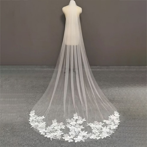 

1 strato Classico / Elegante Veli da sposa Velo lungo (con strascico) con Colore Puro Tulle