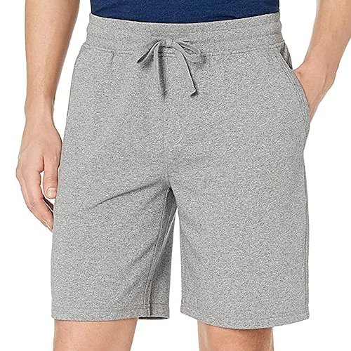 

Homens Calção Shorts casuais Bolsos Com Cordão Cintura elástica Tecido Conforto Respirável Ao ar livre Diário Feriado 100% Algodão Básico Roupa de rua Preto Branco