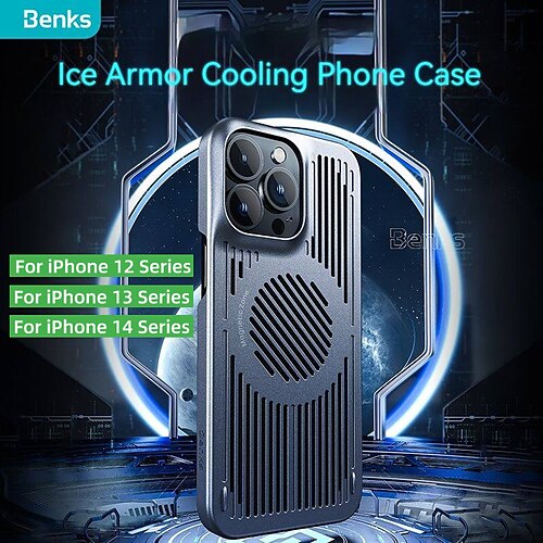 

Benks Ice Armor Magnetic Cooling Case For iPhone 14 Plus Pro Max Portable Ultra Thin Phone Cover Anti-Fingerprint Anti-Sweat Magnetic Cooling Mobile Phone Case