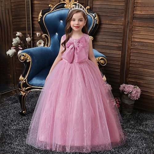 

Bambino Da ragazza Vestito da festa Tinta unica Floreale Vestito da festa Maxi Vestito Matrimonio Pizzo Girocollo Senza maniche Da principessa Vestito 3-13 anni Autunno Bianco Rosa Blu