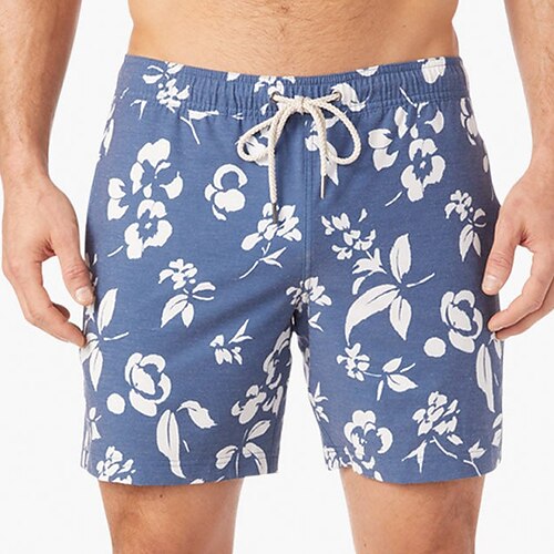 

Herre Surf shorts Badeshorts Sommer shorts Strandshorts Snørelukning med mesh-for Elastisk Talje Grafiske tryk Blomst Hurtigtørrende Korte Afslappet Daglig Ferie Boheme Hawaiiansk Blå Mikroelastisk