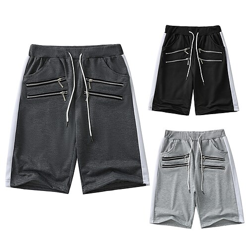 

Per uomo Pantaloncini sportivi Pantaloncini attivi Pantaloncini da sudore Tasche A cordoncino Tinta unita Comfort Indossabile Lunghezza del ginocchio Esterno Giornaliero Streetwear Informale Nero