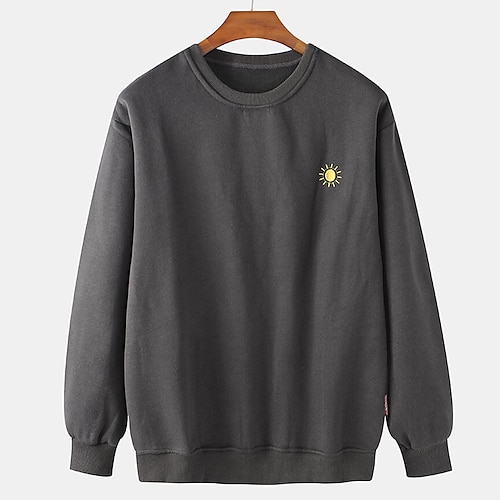 

Herre Sweatshirt Sort Hvid Rund hals Tegneserie Grafiske tryk Sport & Udendørs Daglig Sport Varm Stempling Basale Gade Afslappet Forår & Vinter Tøj Hættetrøjer Sweatshirts