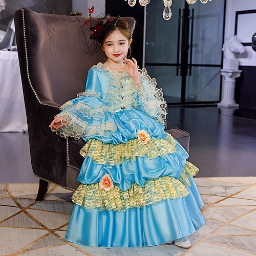 

Princess Shakespeare Gothic Lolita Rococo Vintage Medieval Dress Masquerade Prom Dress Girls' Costume Cosplay Party Birthday Holiday 3/4-Length Sleeve Ball Gown Halloween World Book Day Costumes