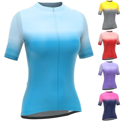 

21Grams Femme Maillot Velo Cyclisme Manche Courte Cyclisme Top avec 3 poches arrière VTT Vélo tout terrain Vélo Route Respirable Evacuation de l'humidité Séchage rapide Bandes Réfléchissantes Jaune