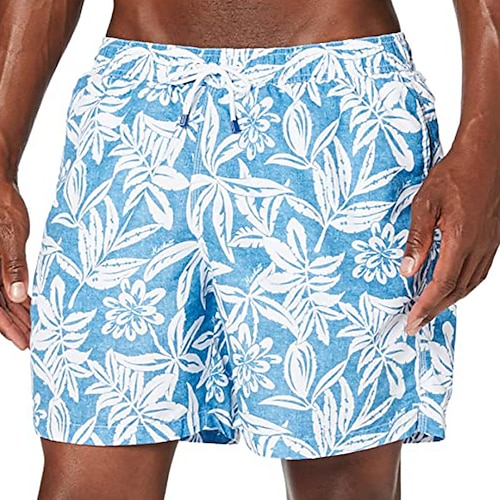 

Hombre Pantalones de Surf Pantalones de Natación Boxers de Natación Pantalones cortos de verano Pantalones cortos de playa Bolsillo Correa Cintura elástica Flor Comodidad Corto Casual Festivos Playa