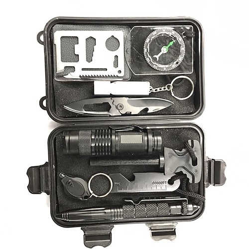 

Emergency Survival Kit, 10 in 1 Professional Survival Gear Equipment Tools First Aid Supplies for SOS Emergency Tactical Hiking Hunting Disaster Camping Adventures