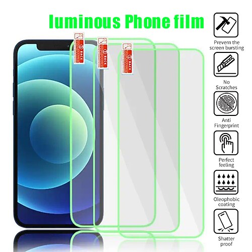 

3PCS Luminous HD Mobile Phone Tempered Film For Iphone 12/13/14/mini/pro/plus