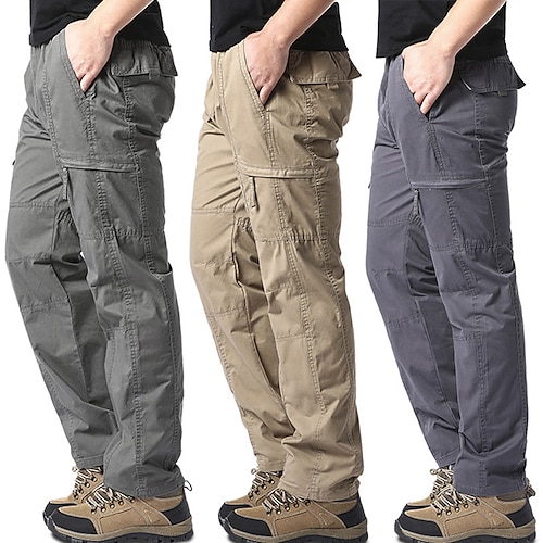 

Per uomo Pantaloni cargo Pantaloni Vita elastica Multi tasca Liscio Comfort Esterno Giornaliero Per uscire Misto cotone Di tendenza Streetwear Nero Giallo