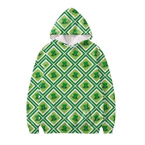 

Festa di San Patrizio Trifoglio irlandesi Felpa con cappuccio Manga Tasca frontale Grafica Felpa con cappuccio Per Per uomo Per donna Unisex Per adulto Stampa 3D 100% poliestere Casual / quotidiano