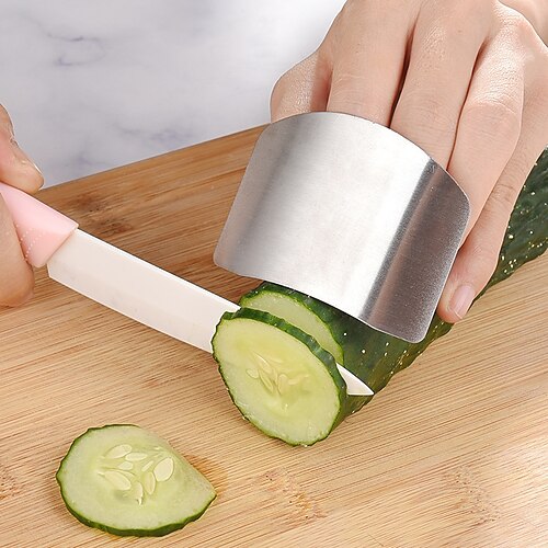 

2 protezioni per le mani in acciaio inossidabile per tagliare le verdure, pratici piccoli utensili da cucina, protezioni per le mani multiuso per il taglio