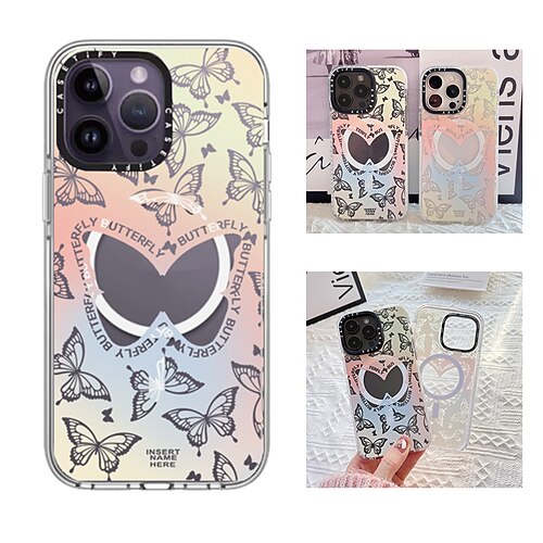 

Phone Case For Apple Magnetic Adsorption iPhone 14 13 12 11 Plus Pro Max Magnetic Full Body Protective Four Corners Drop Resistance Butterfly TPU PC