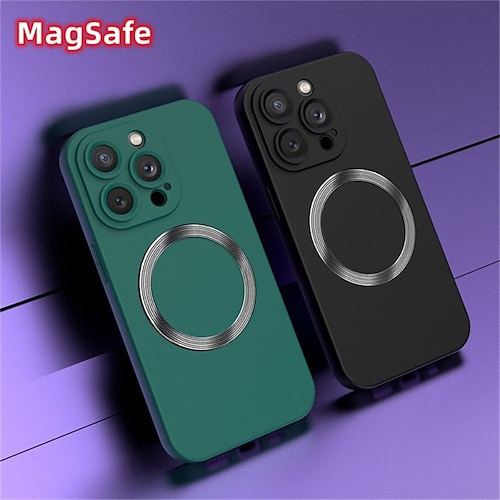 

teléfono Funda Para Apple Con Magsafe iPhone 14 13 12 11 Plus Pro Max Marco Antigolpes Magnética Protector de cuerpo completo Color sólido Gel de Sílice