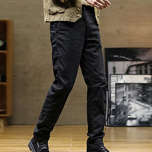 

Per uomo Pantaloni Chino Pantaloni da lavoro Tasche Liscio Comfort Esterno Giornaliero Per uscire Di tendenza Streetwear Nero Cachi