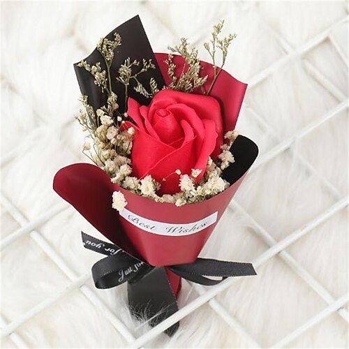 

Valentine's Day Soap Flower Immortal Flower Rose Gift Box Mini Bouquet With Hand Gift