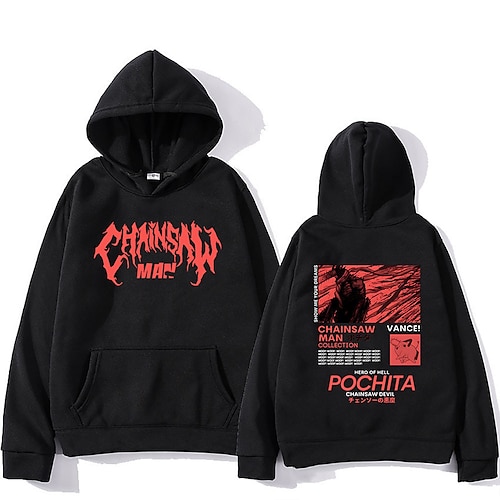 

Homme à la tronçonneuse Denji Pochita Sweat à capuche Dessin Animé Manga Animé Poche avant Art graphique Sweat à capuche Pour Homme Femme Unisexe Adulte Estampage à chaud 100 % Polyester