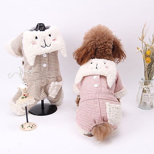 

Dog Cat Coat Plaid / Check Fashion Cute Outdoor Casual Daily Winter Dog Clothes Puppy Clothes Dog Outfits Warm Pink Coffee Costume for Girl and Boy Dog Polyester S M L XL
