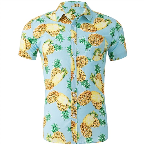 

Per uomo Camicia hawaiana Camicia con bottoni Camicia estiva Maglietta informale Camicia da spiaggia Nero Bianco Rosa Marrone chiaro Blu Manica corta Ananas Fiore decorativo Bavero Per eventi Da