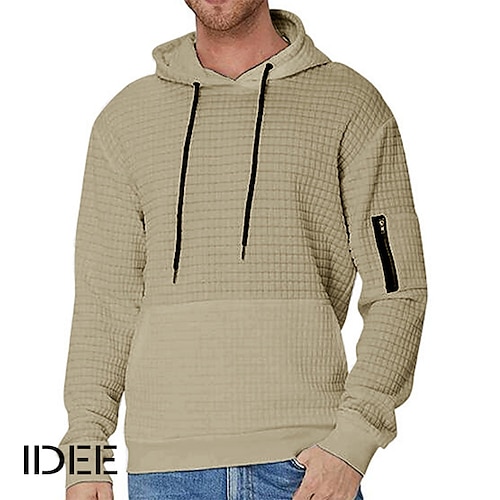 

Homme Sweat à capuche Noir Blanche Kaki Gris Clair Gris foncé Capuche Plein Sport Loisir du quotidien Vacances Vêtement de rue Casual Automne hiver Vêtement Tenue Pulls Capuche Pulls molletonnés