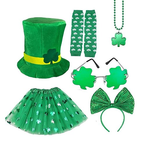 

Festa di San Patrizio Trifoglio irlandesi Stile Carnevale di Venezia Per adulto Per donna Cosplay Festa / Serata giorno di San Patrizio Feste / vacanze Raso / tulle 6PCS-Verde 3 / 6PCS-Verde 1