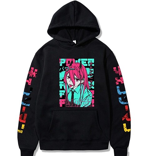 

Homme à la tronçonneuse Alimentation Sweat à capuche Dessin Animé Manga Animé Poche avant Art graphique Sweat à capuche Pour Homme Femme Unisexe Adulte Estampage à chaud 100 % Polyester