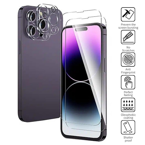 

4pcs Protective Screen Protector With Camera Lens Protector, For,iPhone14/14Plus/14Pro/14ProMax ,iPhone13/13Pro/13ProMax ,iPhone12/12Pro/12ProMax, ,iPhone11/11Pro/11Pro Max