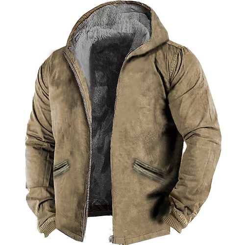 

Men's Full Zip Hoodie Jacket Blue Brown Khaki Gray Hooded Graphic Prints Zipper Pocket Sports & Outdoor Daily Sports 3D Print Fleece Streetwear Designer Casual Winter Clothing Apparel Hoodies