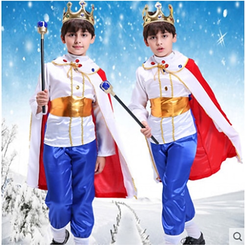 

Biancaneve e i sette nani principe azzurro Costume cosplay Completi Da ragazzo Cosplay di film Cosplay Halloween Bianco Superiore Pantaloni Cintura Halloween Carnevale Mascherata Poliestere