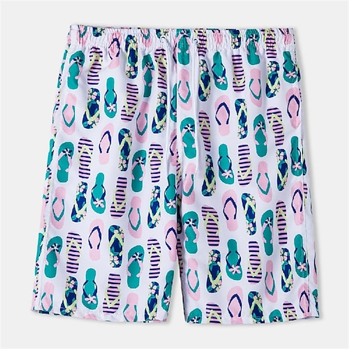 

Herre Surf shorts Badeshorts Sommer shorts Strandshorts Snørelukning Elastisk Talje 3D-udskrivning Grafisk Tegneserie Åndbart Blød Korte Afslappet Daglig Ferie Hawaiiansk Hvid Mikroelastisk