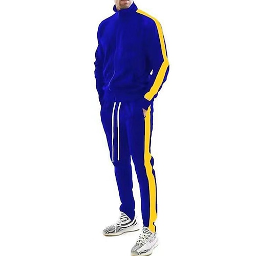 Blue and cheap yellow tracksuit