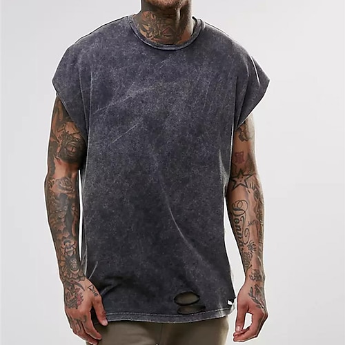 

Per uomo Camicia 100% cotone lavaggio acido Camicia oversize Liscio Girocollo Da tutti i giorni Da mare Manica corta Abbigliamento 100% cotone Di tendenza Sport Informale