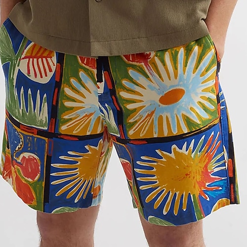 

Herren Boardshorts Badeshorts Badehose Schwimmshorts Bademode Sommer-Shorts Strandshorts Kurze Hosen Tasche Elastische Taille Blume Komfort Kurz Casual Festtage Strand Hawaiianisch Stilvoll Rote