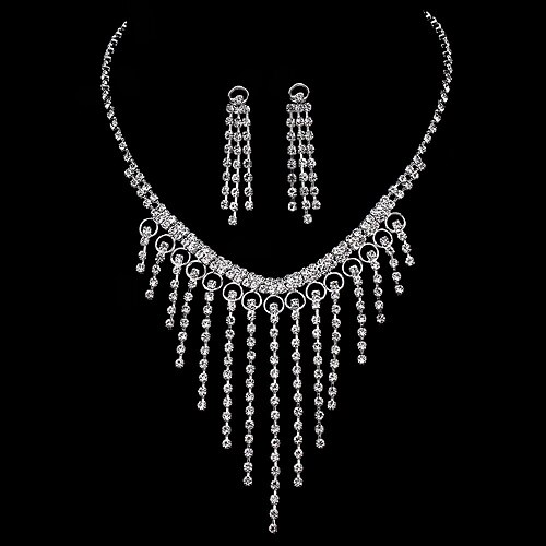 

Brude Smykke sæt 1set Simuleret diamant Legering 1 Halskæde Øreringe Dame Luksus Kvast Elegant Tenniskæde Prinsesse Smykkesæt Til Bryllup Fest Fest & Aften