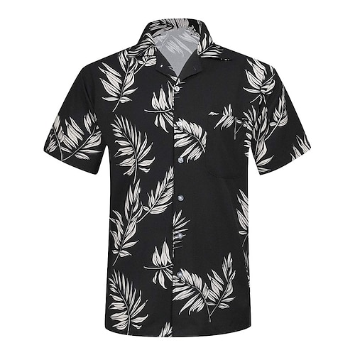 

Per uomo Camicia Camicia hawaiana Stampe astratte Foglie Collo ripiegabile Nero Rosso Blu marino Informale Per uscire Maniche corte Bottone giù Stampa Abbigliamento Tropicale Hawaiano Originale