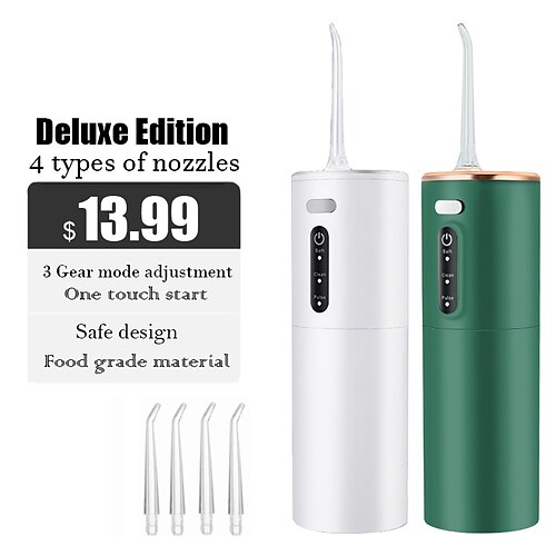 

elektrisk tannrens oral irrigator oppladbar vannstråle tennerenser bleking matkvalitets tanntråd hjemmetråd