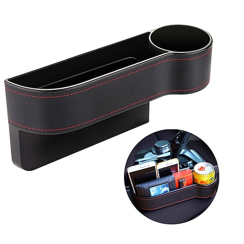 Seat Side Organizer Cup Holder For Cars Leather Multifunctional Auto Seat Gap Filler Storage Box Seat Pocket Stowing Tidying, lightinthebox  - buy with discount