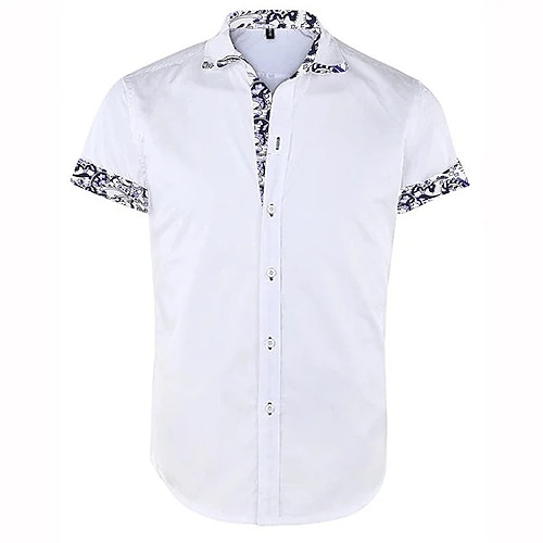 

Men's Shirt Button Up Shirt Summer Shirt Black White Red Navy Blue Short Sleeve Floral Color Block Turndown Street Casual Button-Down Clothing Apparel Sports Fashion Classic Comfortable